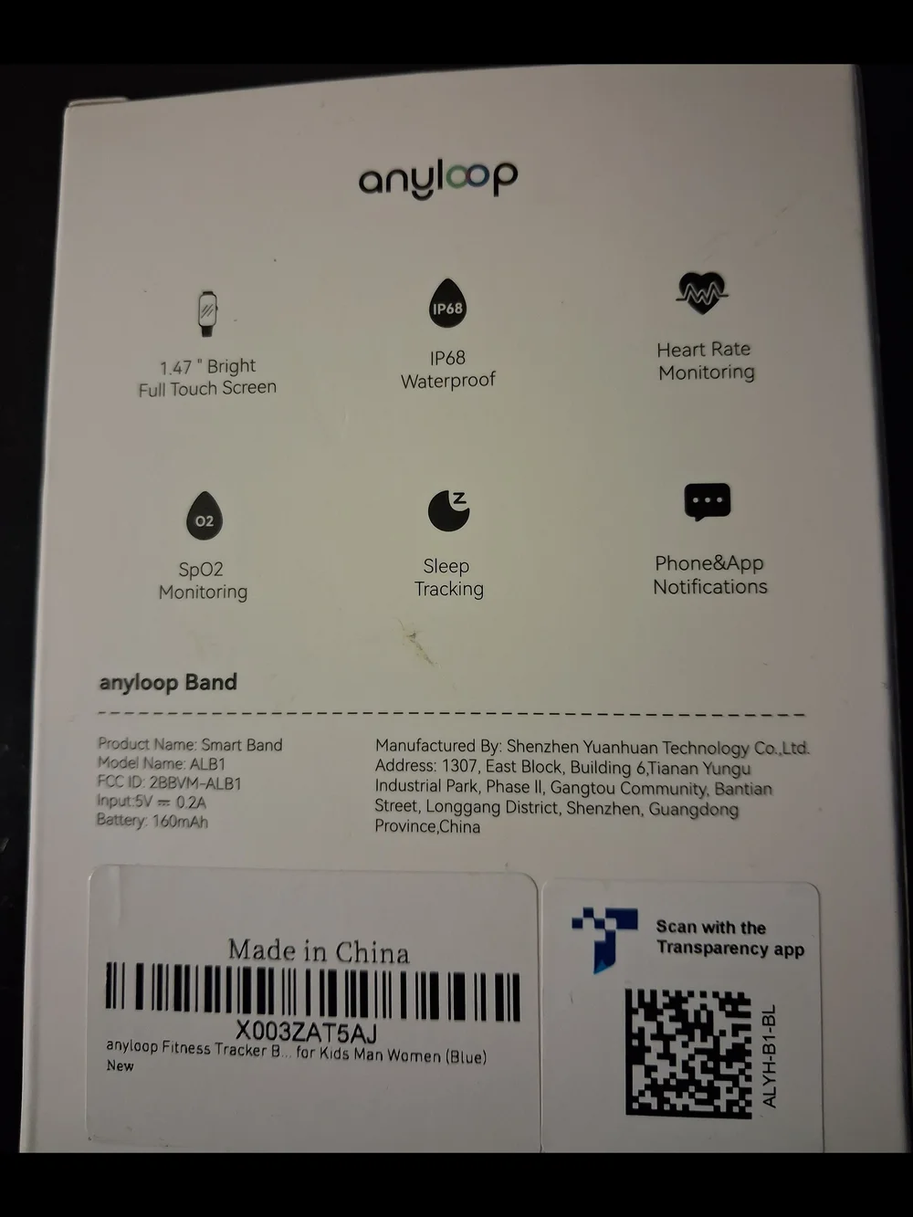 Anyloop Smart Fitness Watch - Blue